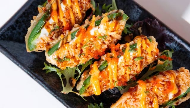 15 Fried Jalapeño With Spicy Crab & Cheese /4Pcs.